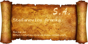Stefanovics Aranka névjegykártya